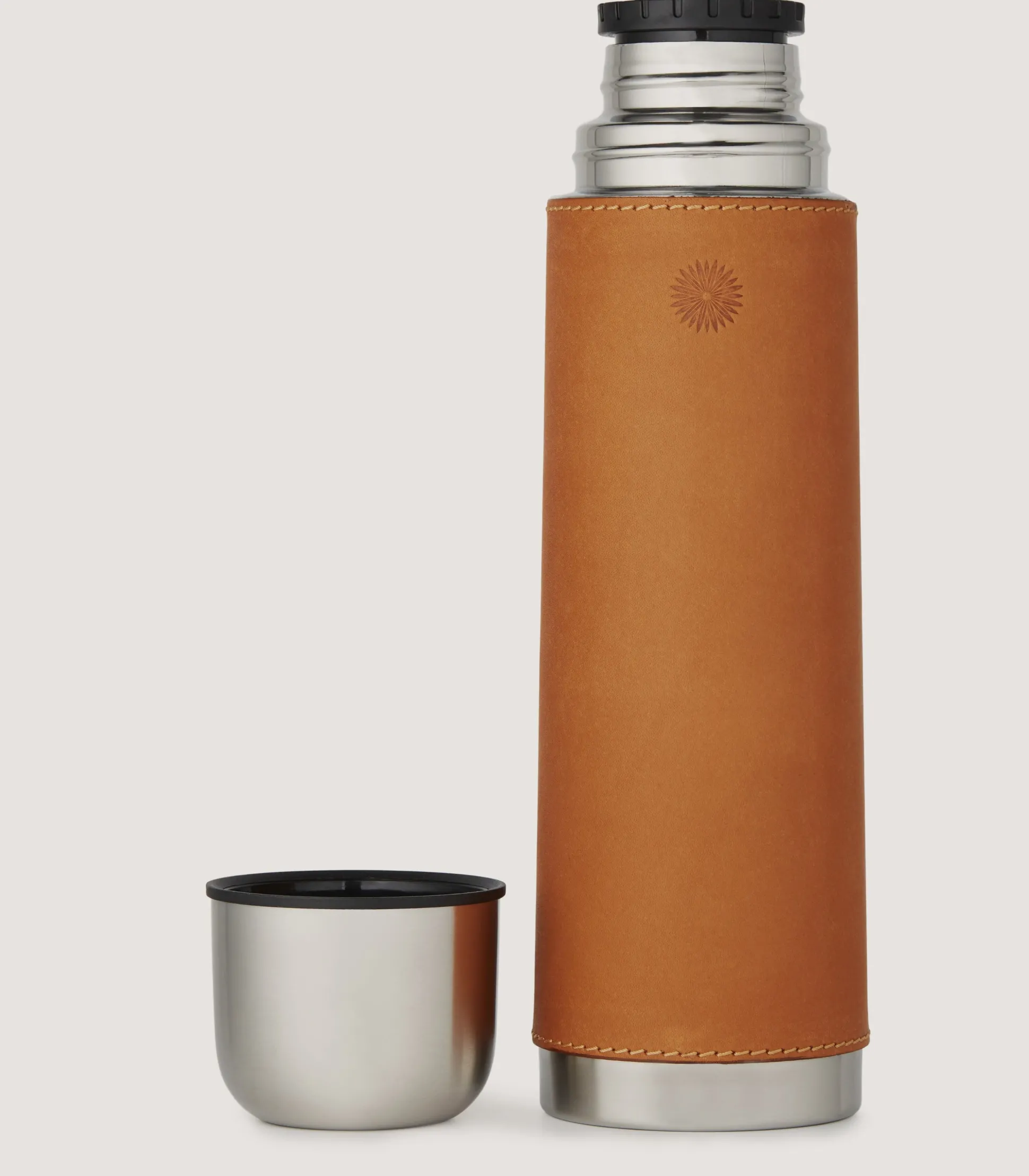 Purdey Leather Thermos Flask In Tan