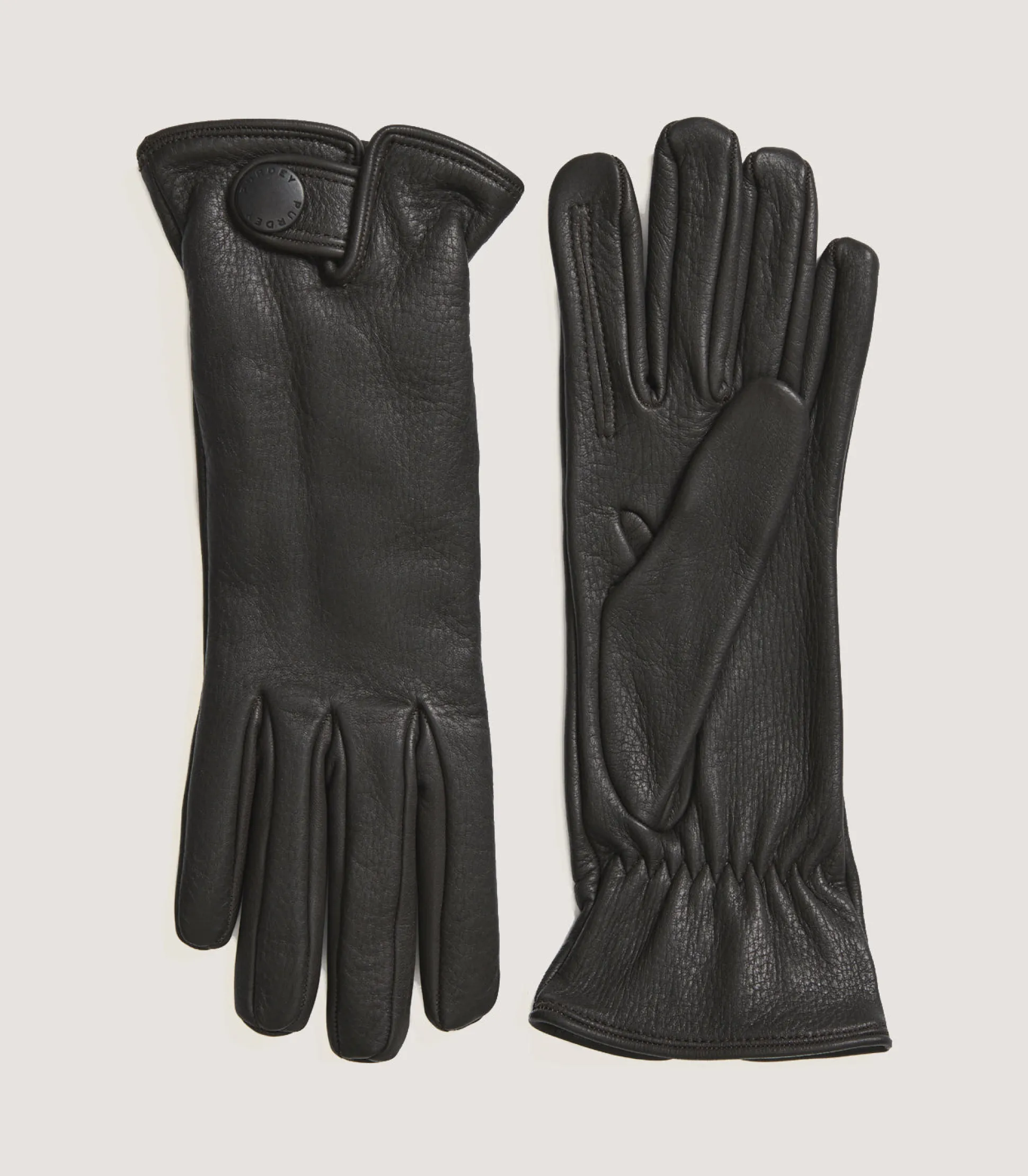 Purdey Men's Cashmere Lined Deerskin Sporting Gloves - Left Hand Trigger In Dark Brown