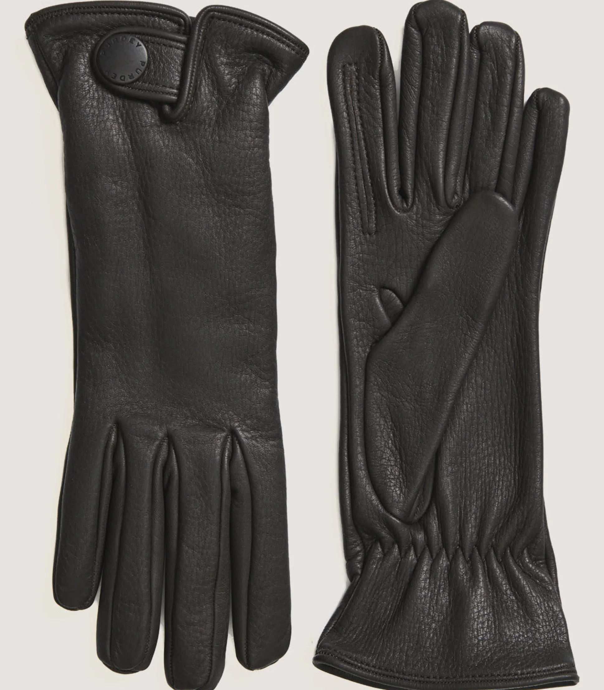 Purdey Men's Cashmere Lined Deerskin Sporting Gloves - Right Hand Trigger In Dark Brown