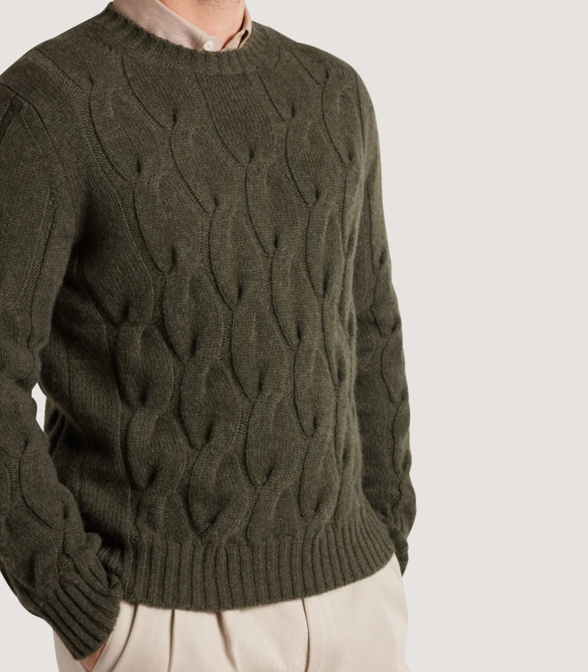 mens_cashmere_loch_cable_crew_neck_sweater_in_loden_4.webp Purdey Men's Cashmere Loch Cable Crew Neck Sweater In Loden