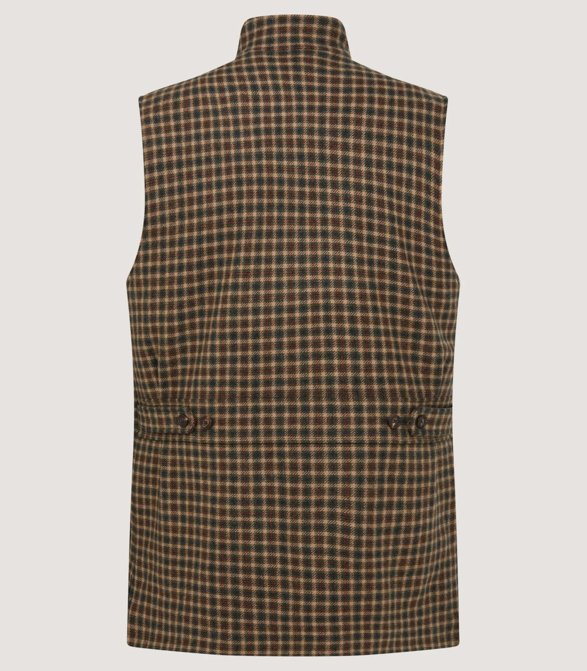 Purdey Men's Cashmere Tweed High Collar Sporting Vest in Langshaw