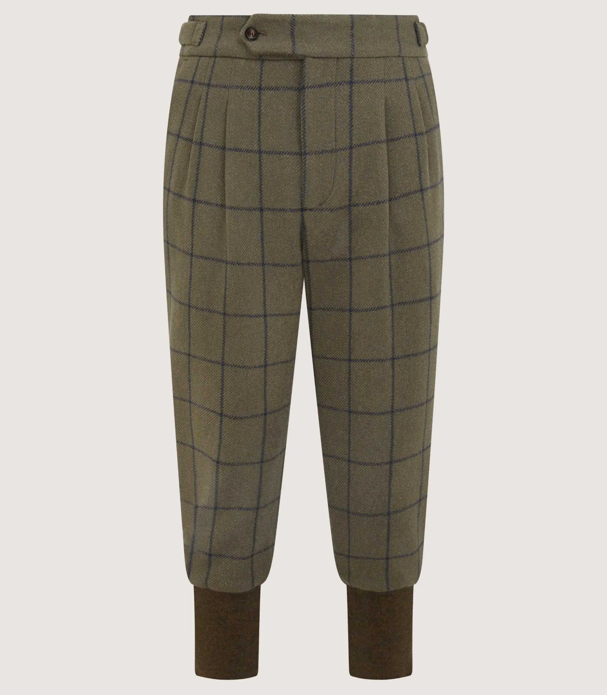 Purdey Men's Cashmere Tweed Two Pleat Breek with Storm Cuff in Rannoch