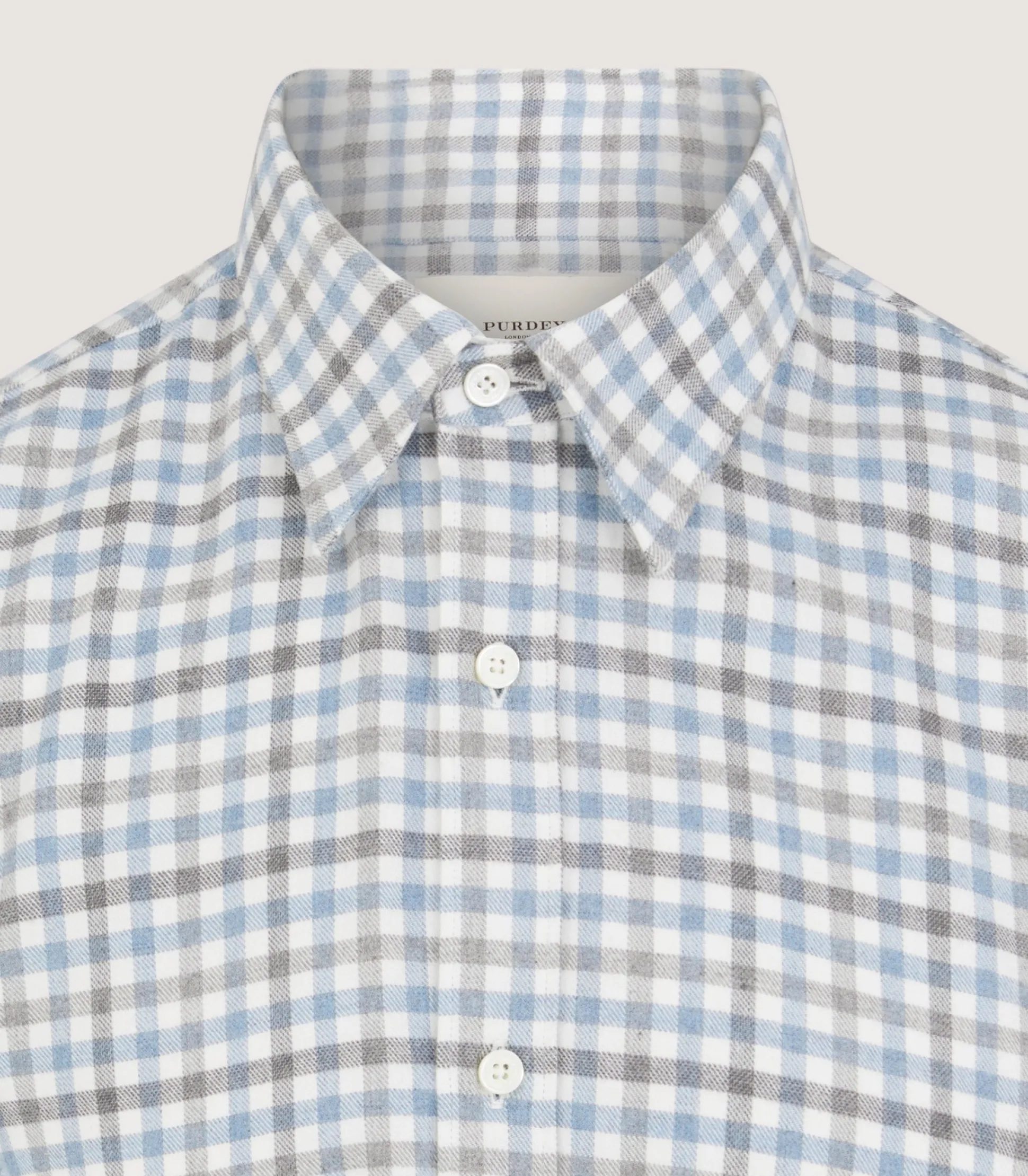 mens_check_flannel_shirt_in_dove_4.webp Purdey Men's Check Flannel Shirt in Dove