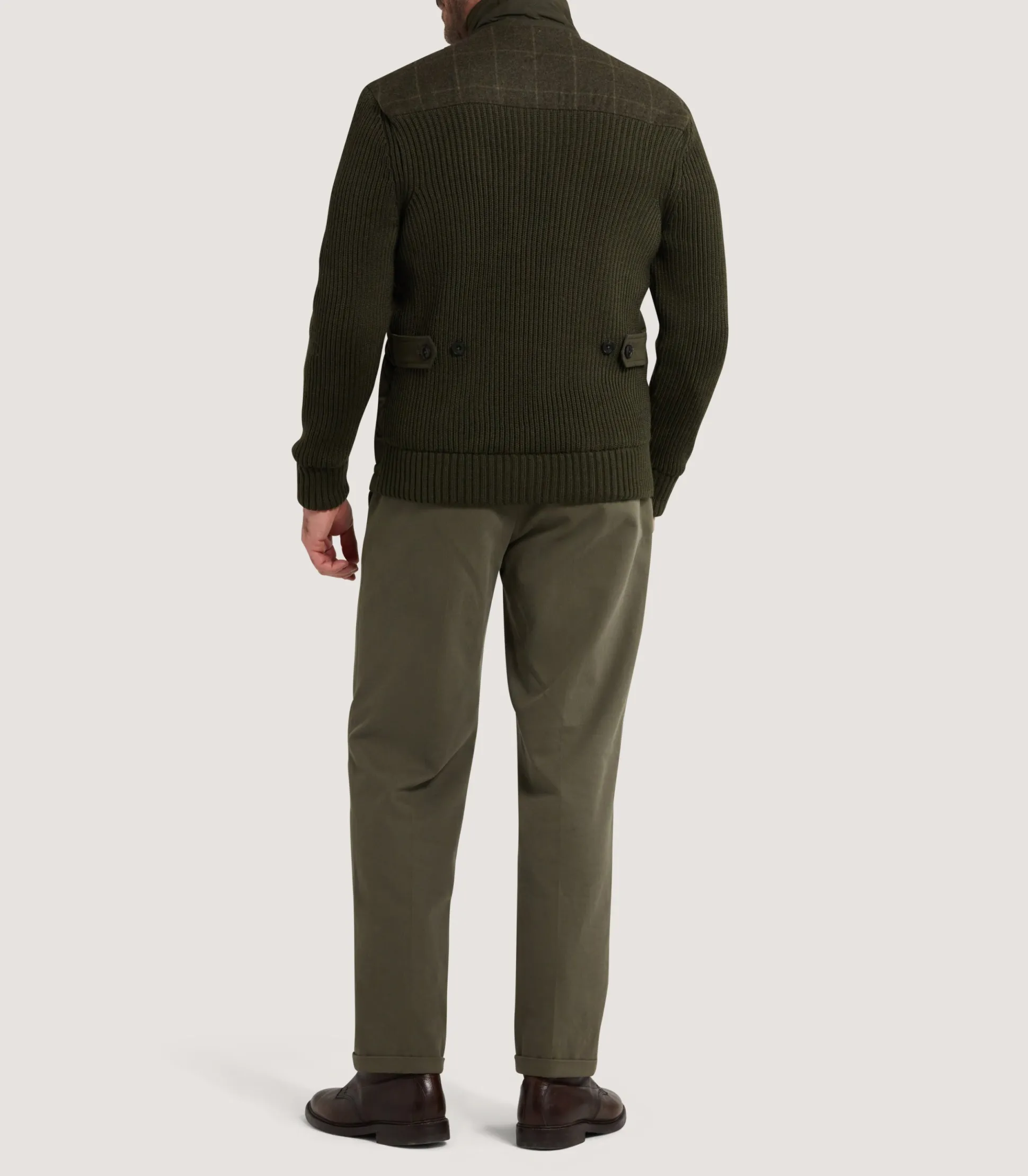 mens_devonshire_nylon_quilted_zip_front_cardigan_in_loden_3.webp Purdey Men's Devonshire Nylon Quilted Zip Front Cardigan in Loden