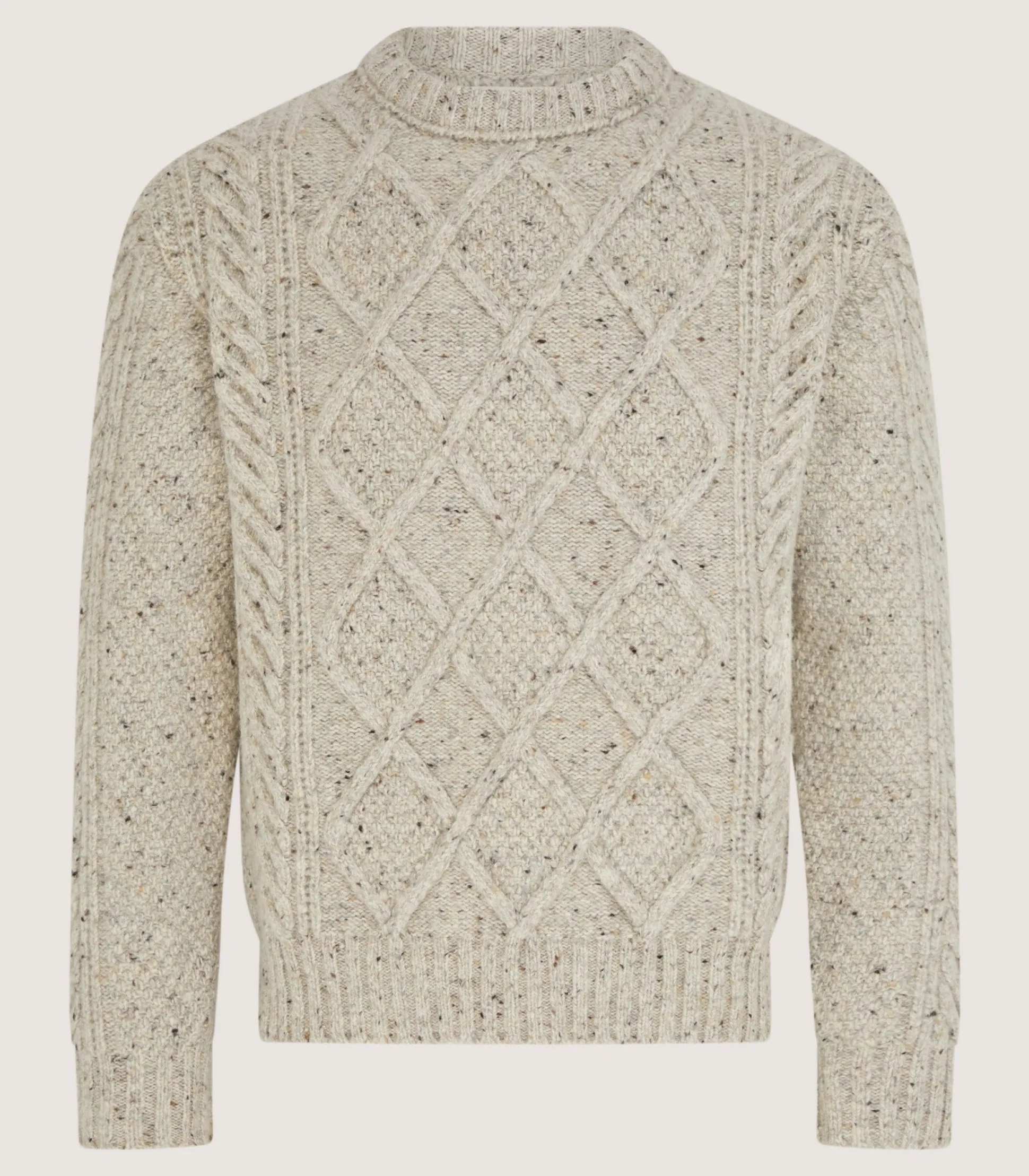 Purdey Men's Donegal Aran Jumper in Birch