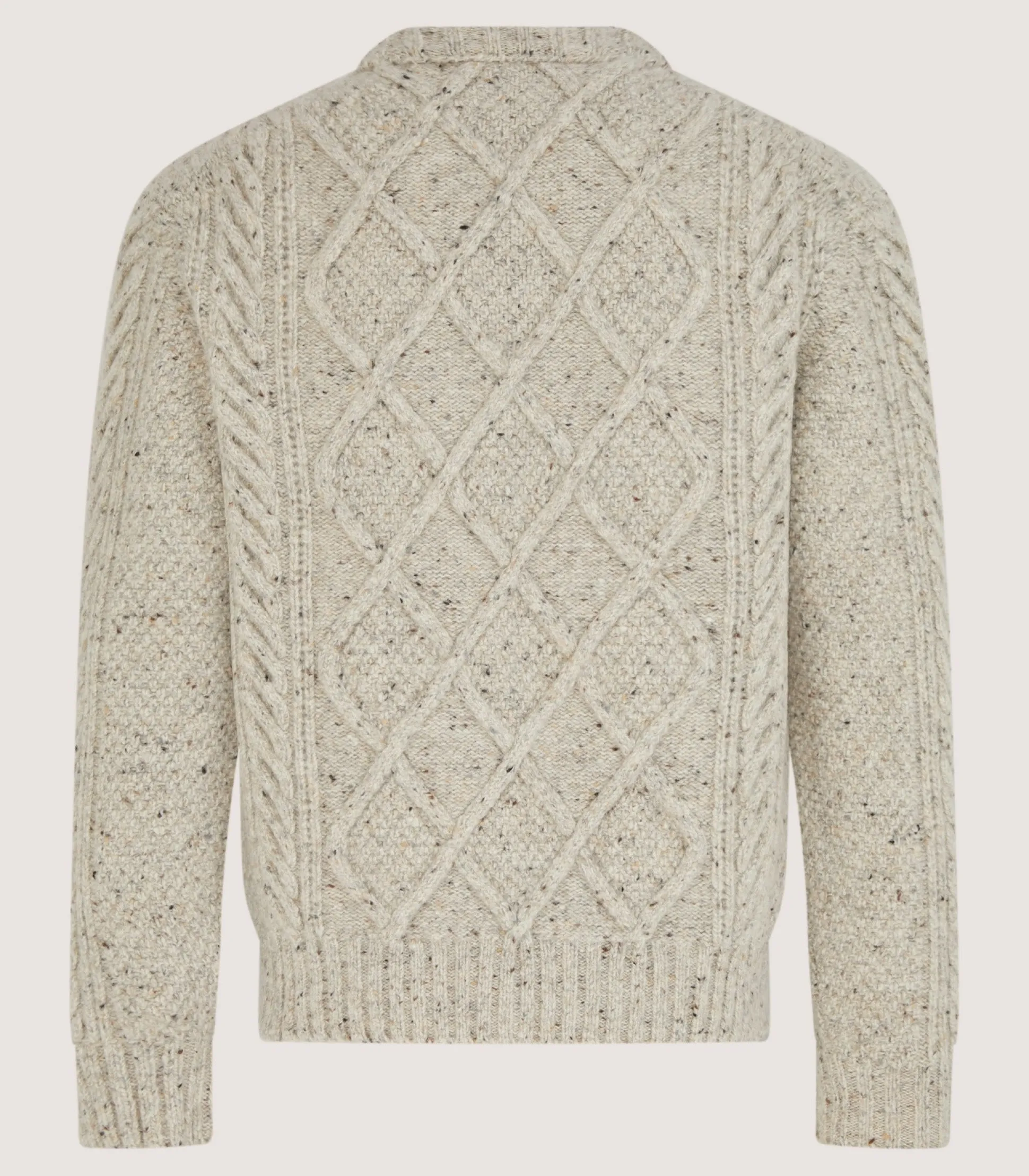 Purdey Men's Donegal Aran Jumper in Birch