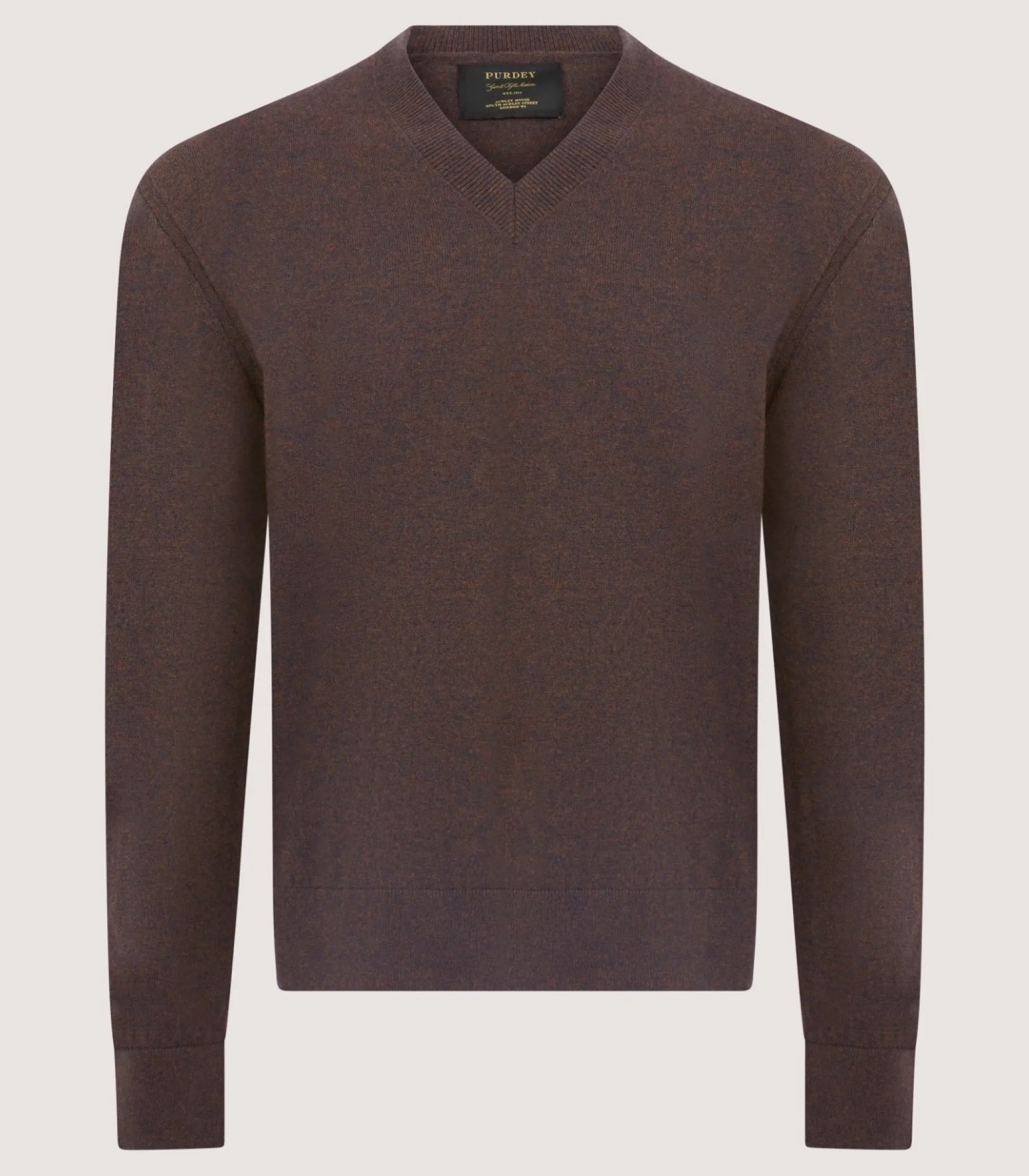 Purdey Men's Ensay British Outdoor V Neck Jumper in Oak