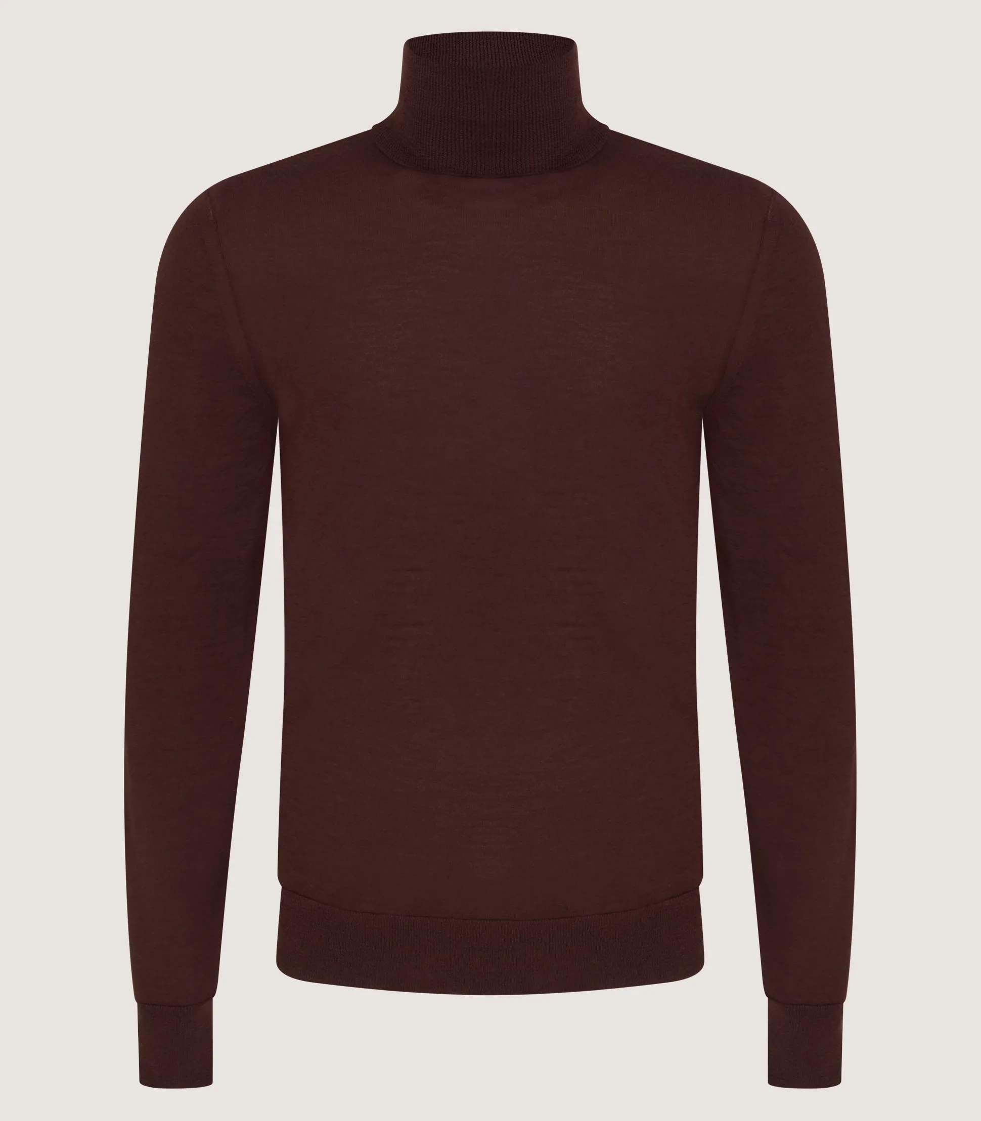 Purdey Men's Extra Fine Worsted Cashmere Seamless Turtleneck In Dark Umber