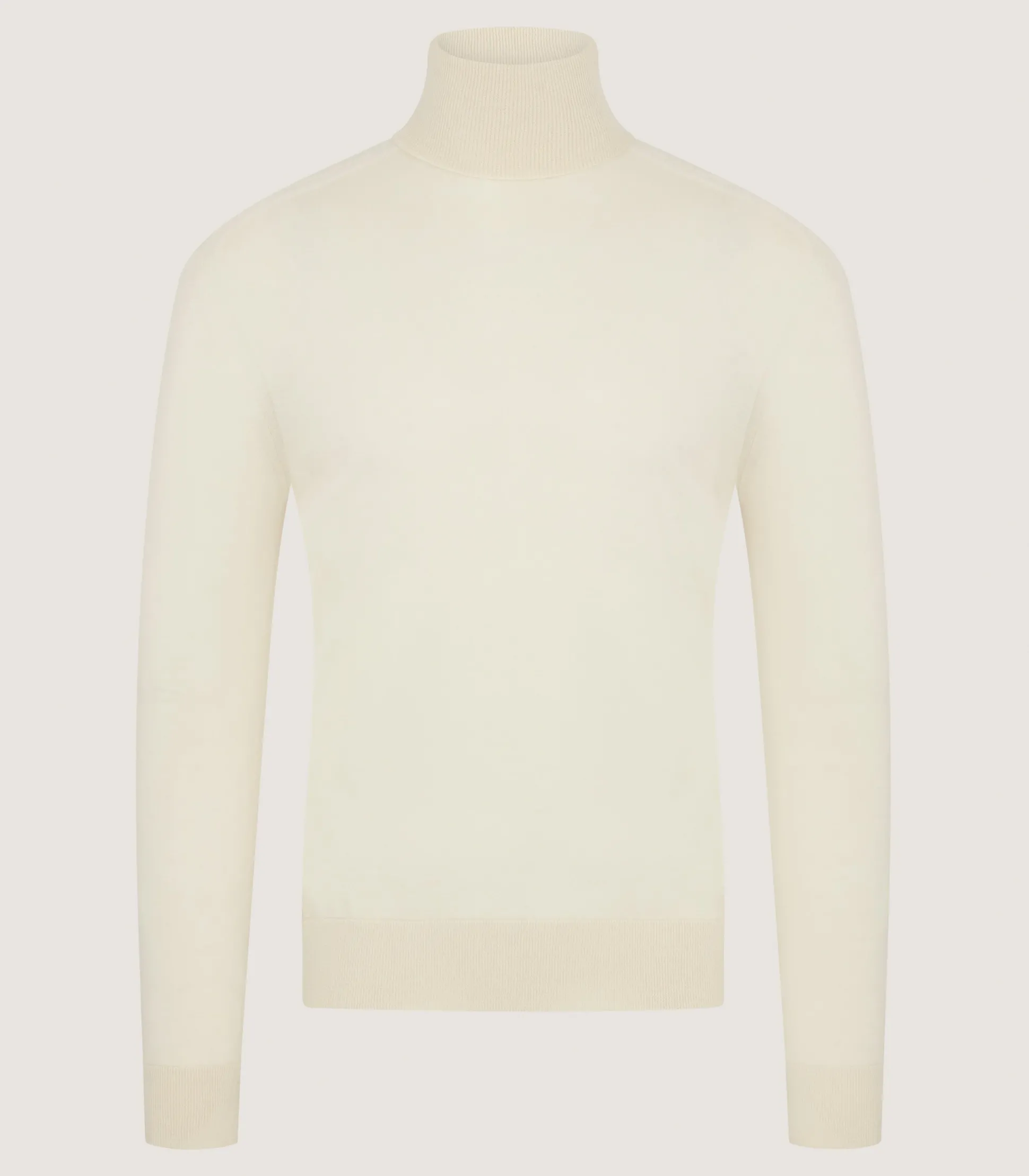 Purdey Men's Extra Fine Worsted Cashmere Seamless Turtleneck In Ivory