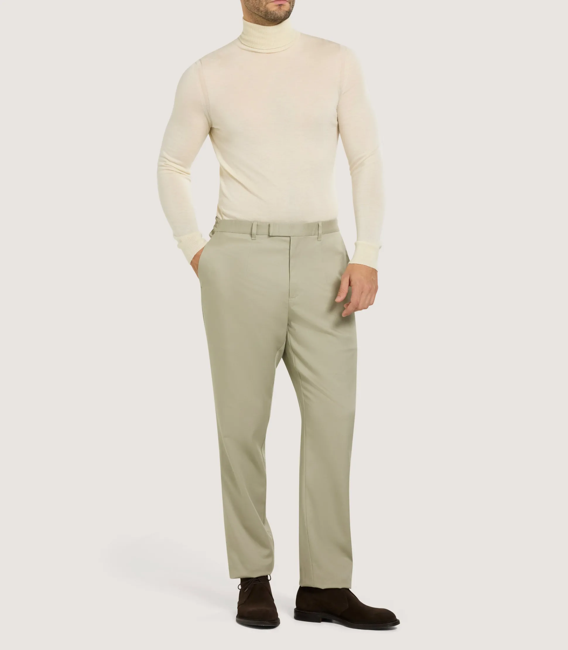 Purdey Men's Extra Fine Worsted Cashmere Seamless Turtleneck In Ivory