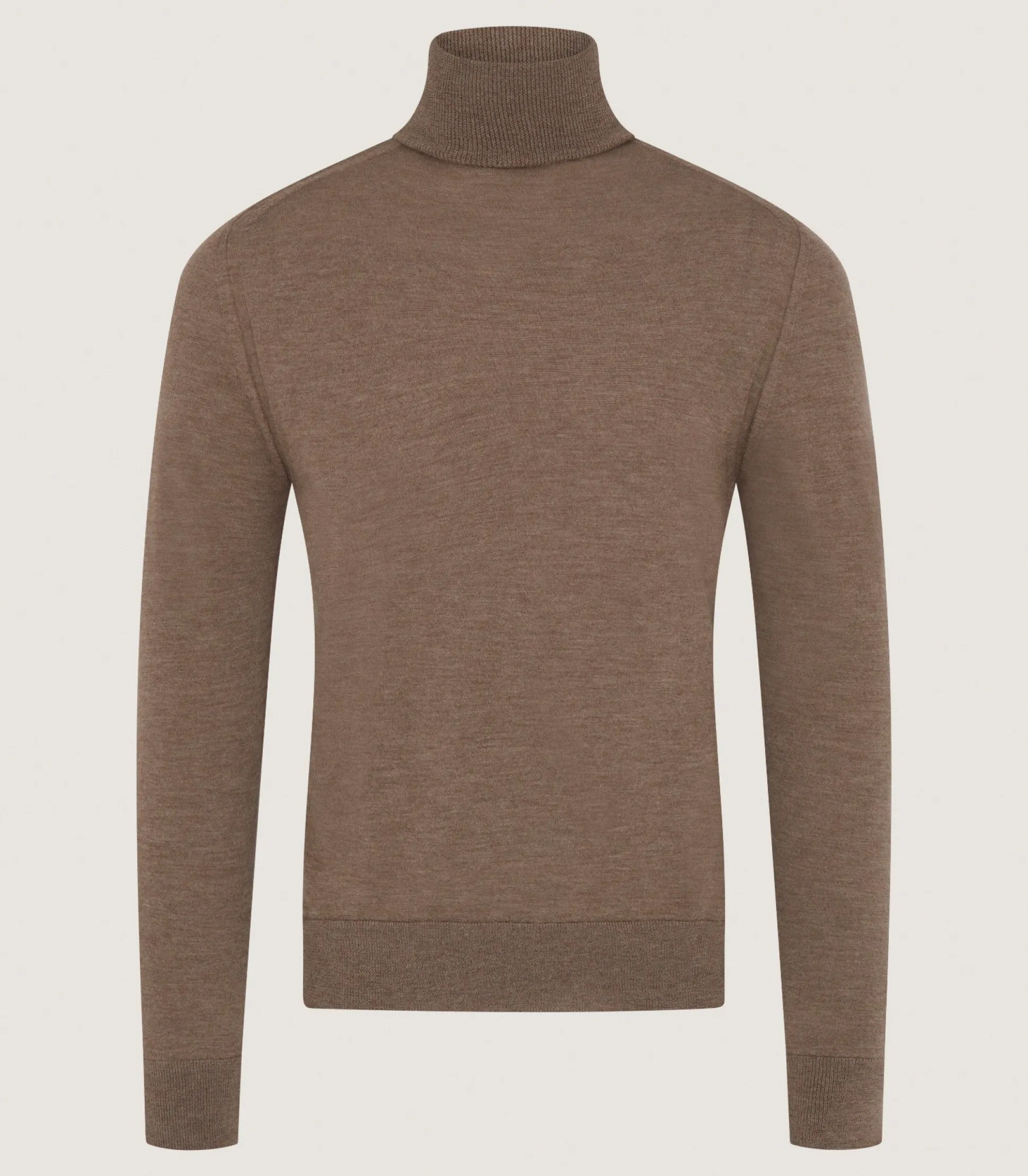 Purdey Men's Extra Fine Worsted Cashmere Seamless Turtleneck In Taupe