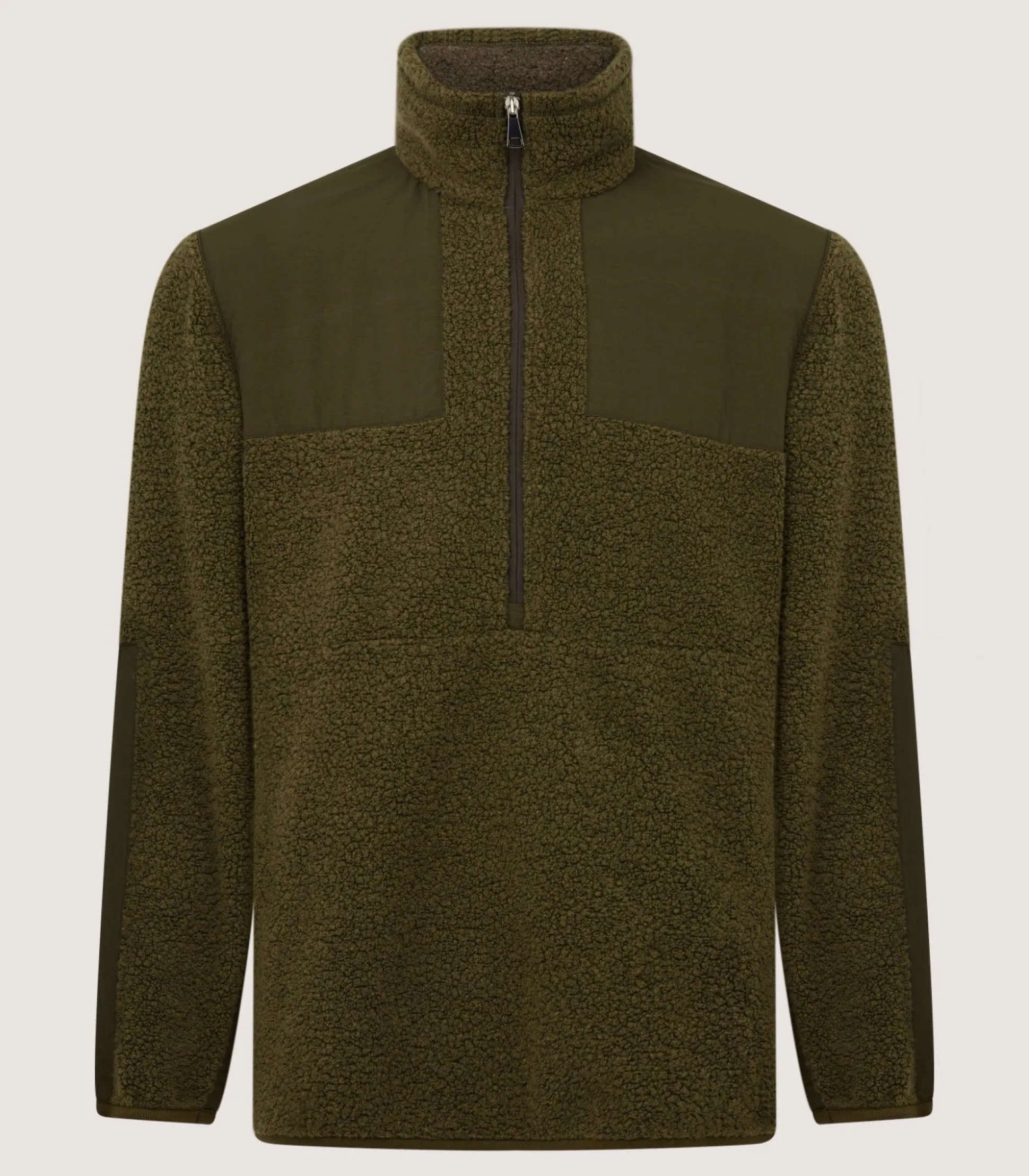 Women Purdey Men's Merino Lux Half Zip Sporting Fleece In Lichen