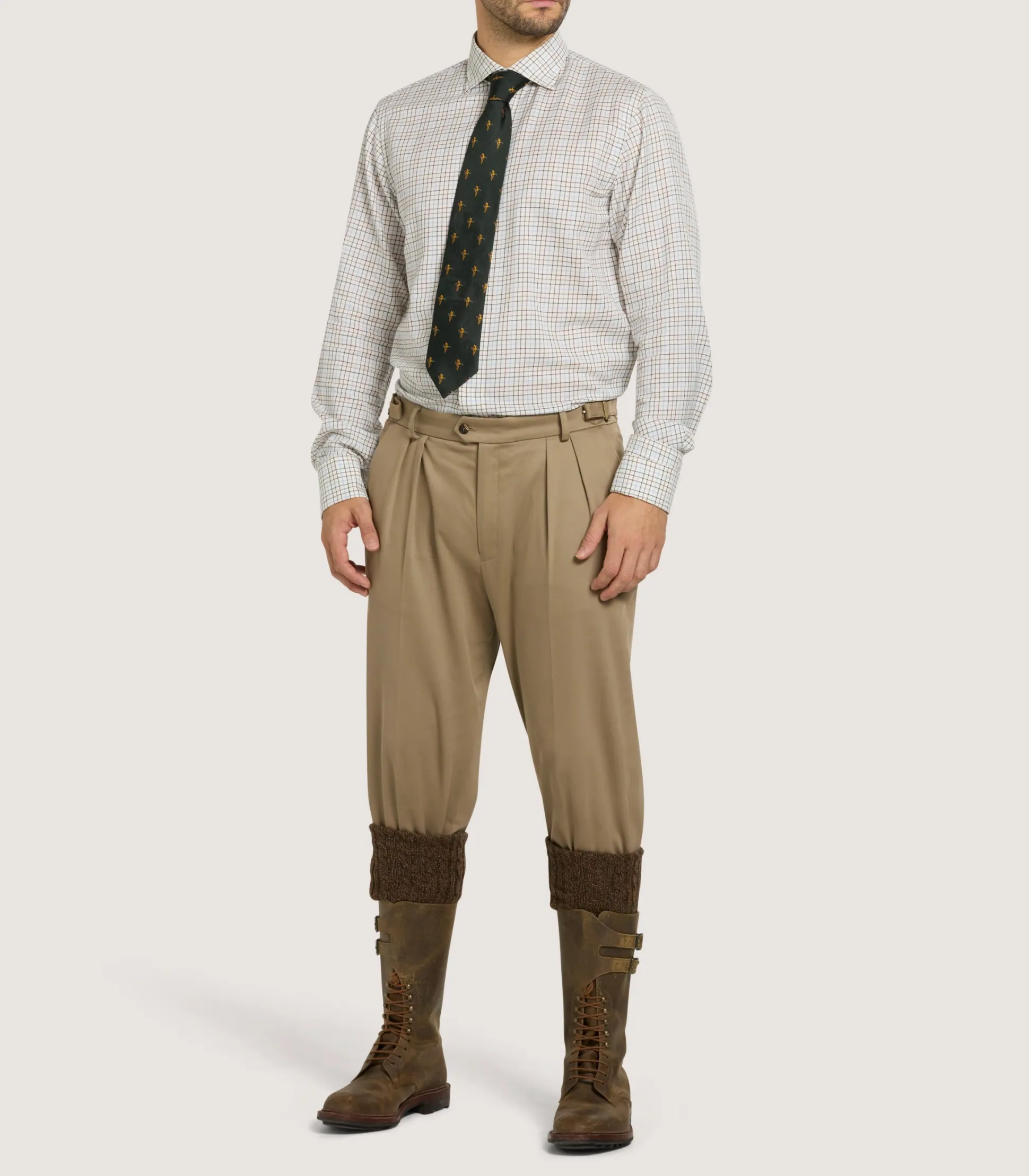 Purdey Men's Summer Sporting Half Tattersall Double Cuff Shirt