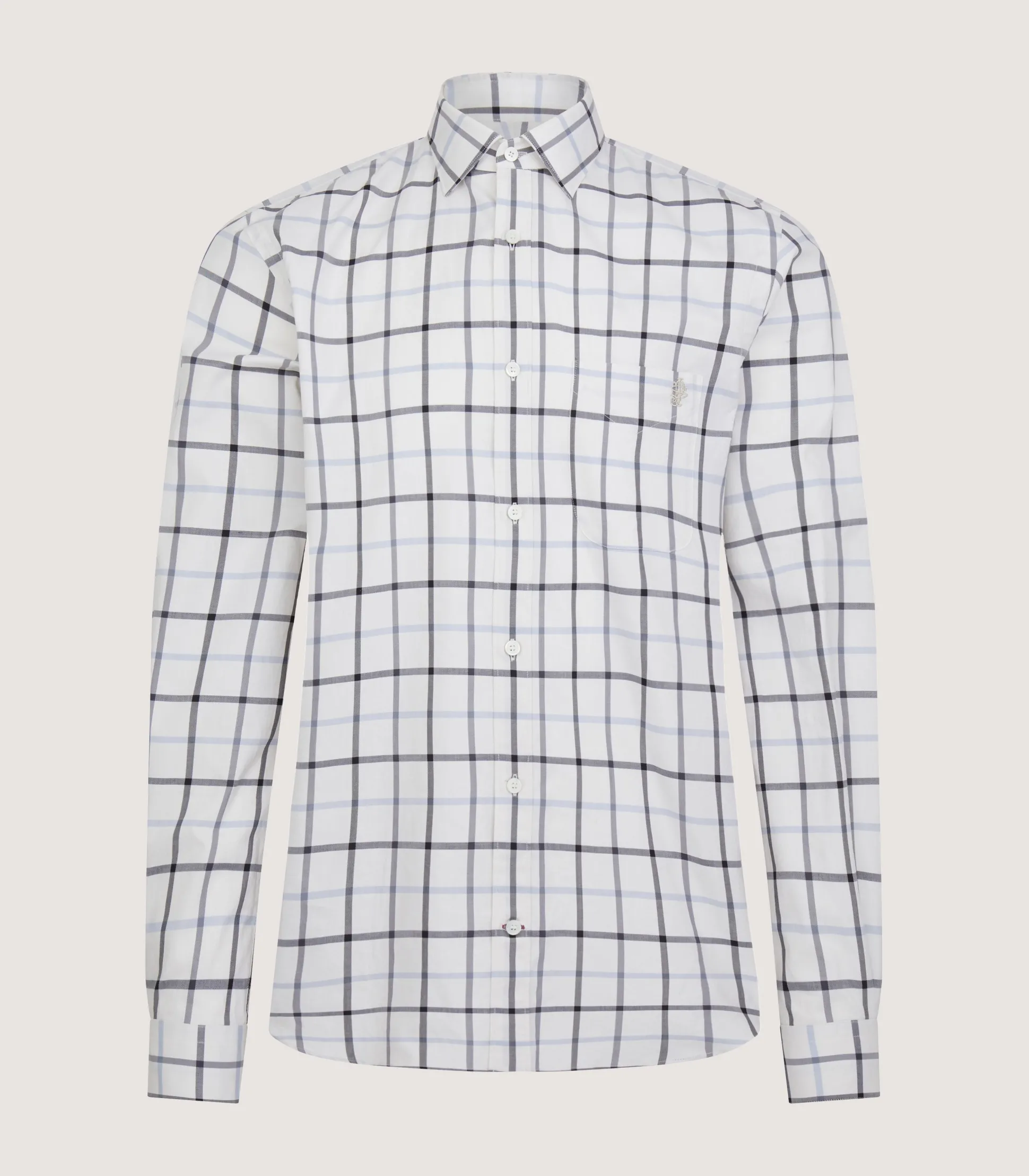 Purdey Men's Summer Sporting Windowpane Pocket Shirt In Blue