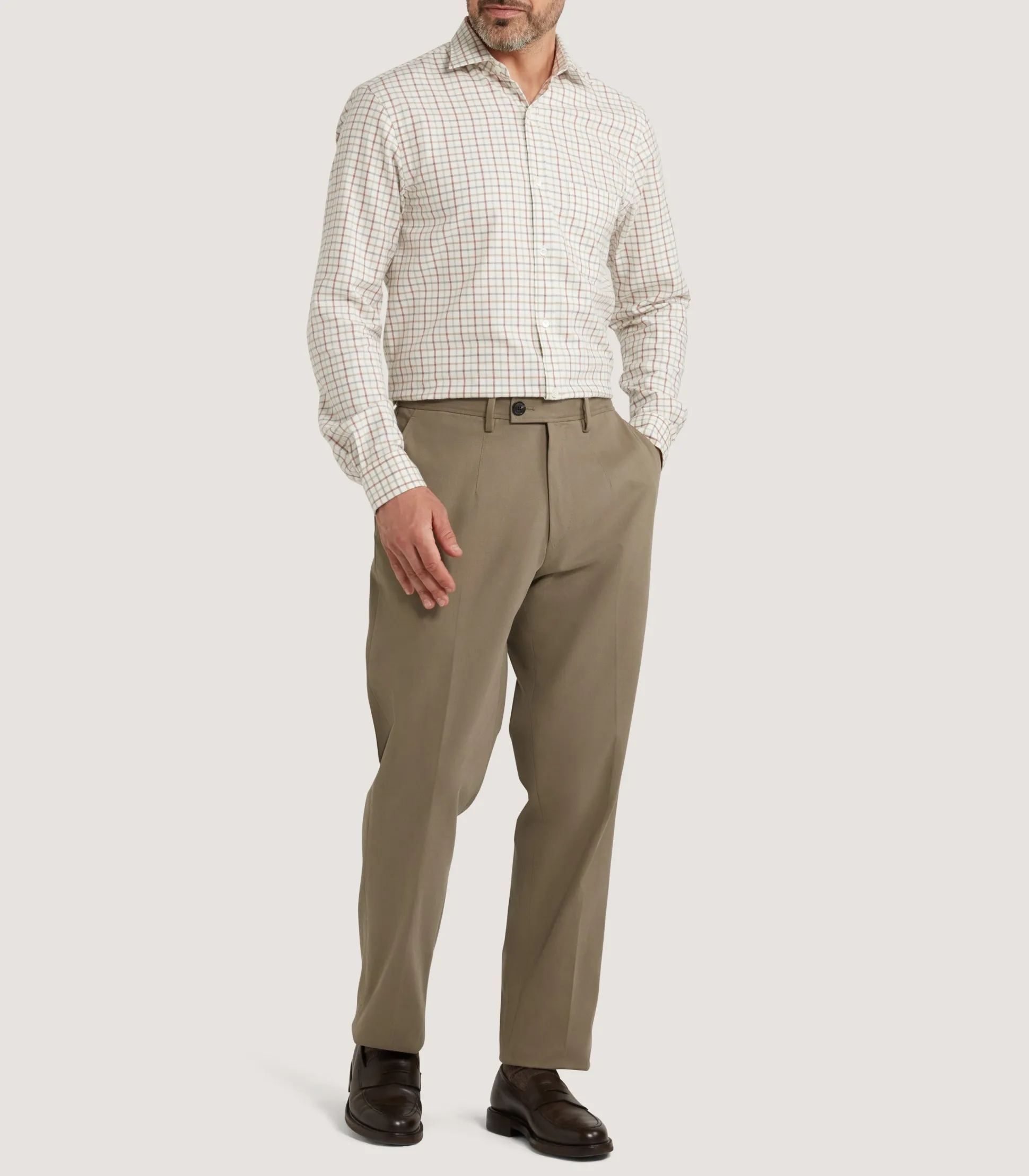 Purdey Men's Tattersall Sporting Shirt in Audley Red