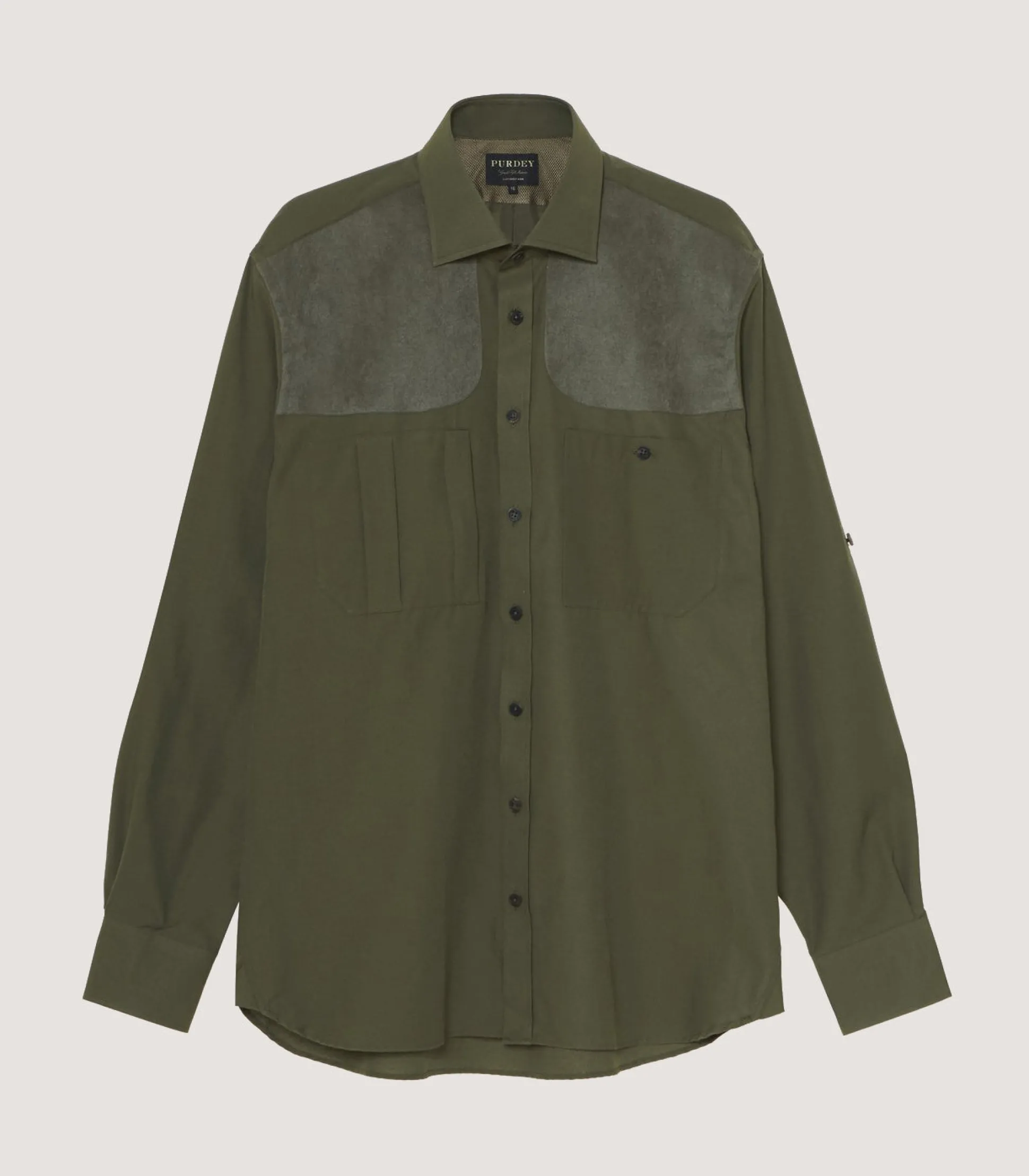 Purdey Men's Technical Sporting Shirt In Khaki Green
