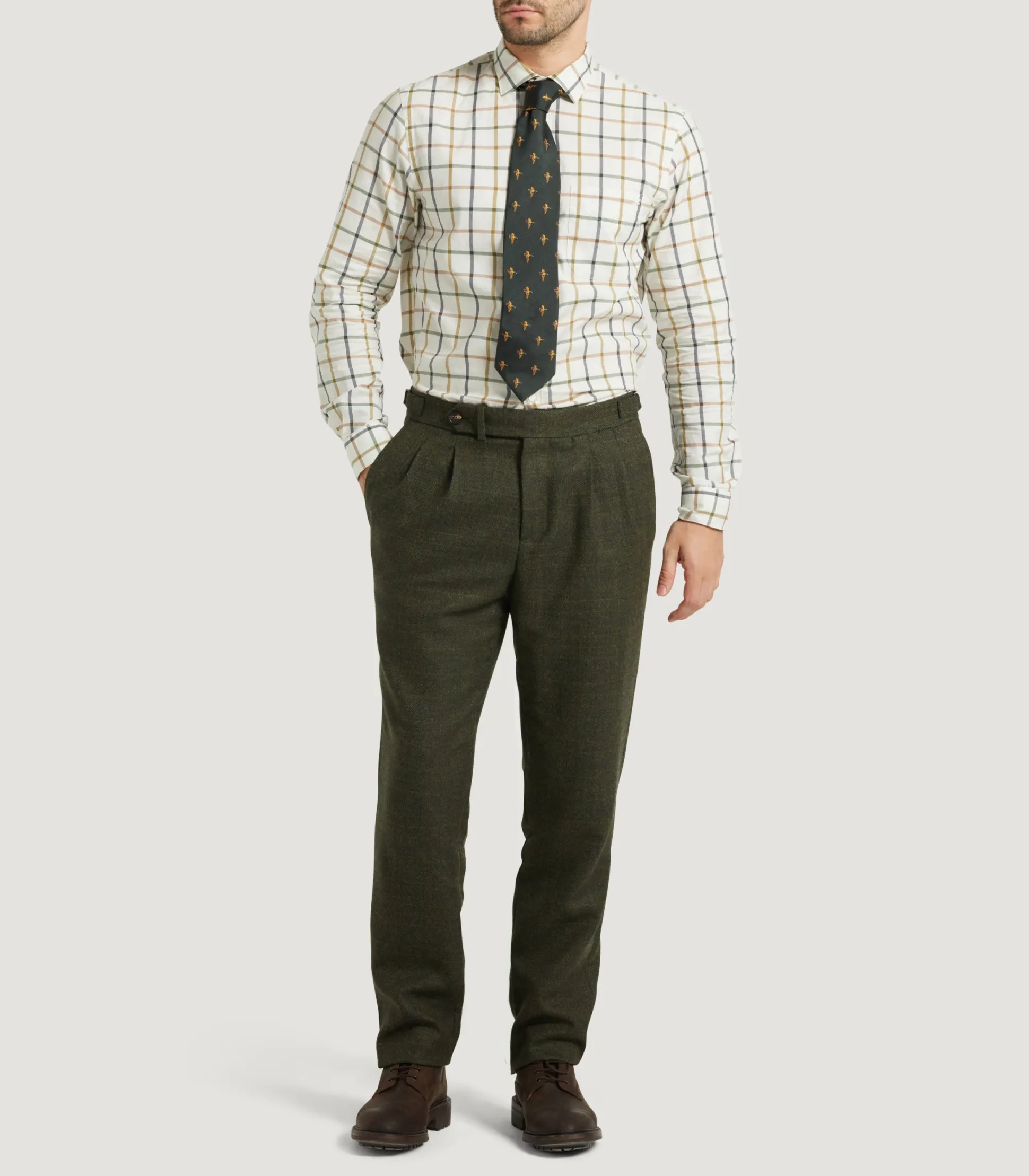 Purdey Men's Technical Tweed Two Pleat Sporting Trousers In Strathbeg