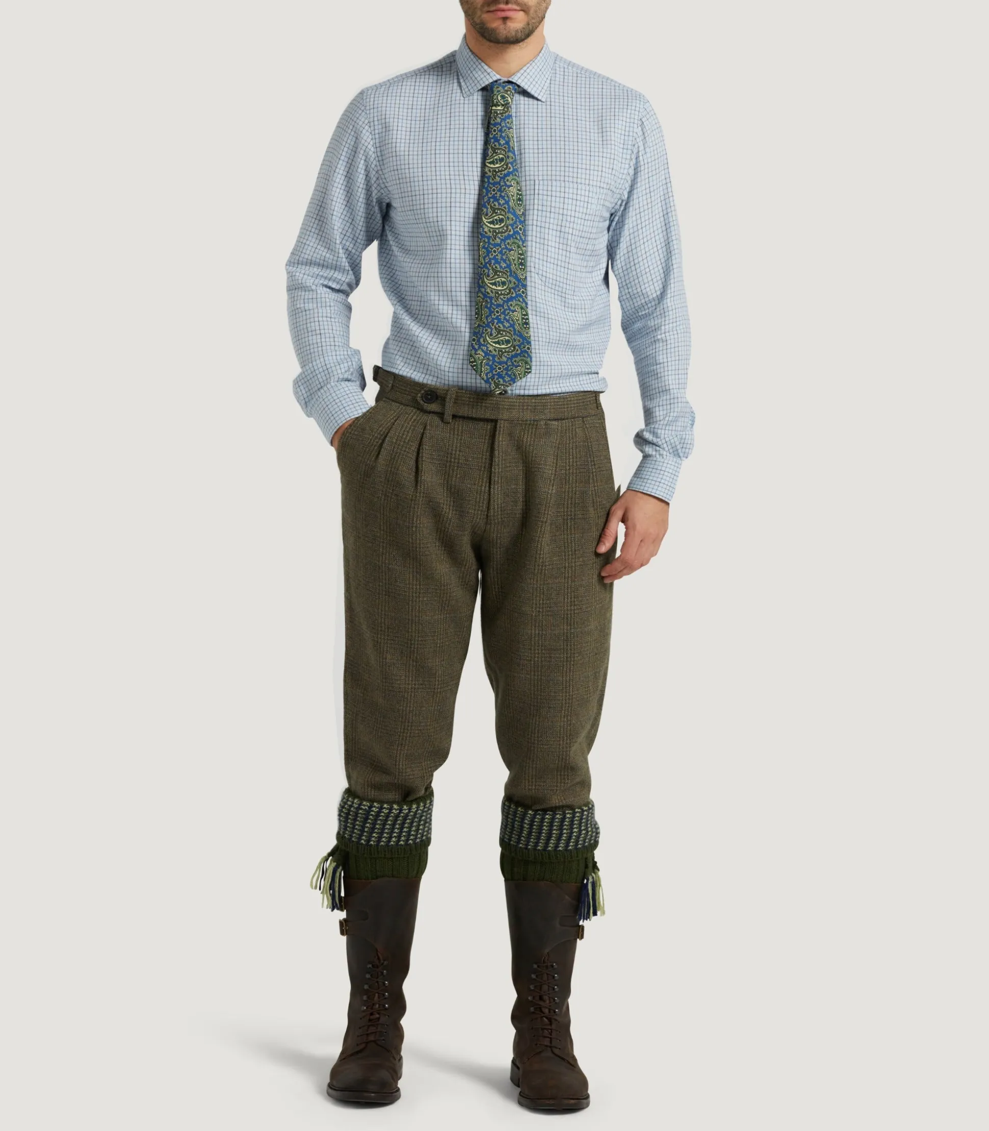 Purdey Men's Tweed Two Pleat Breek With Storm Cuff In Morlich