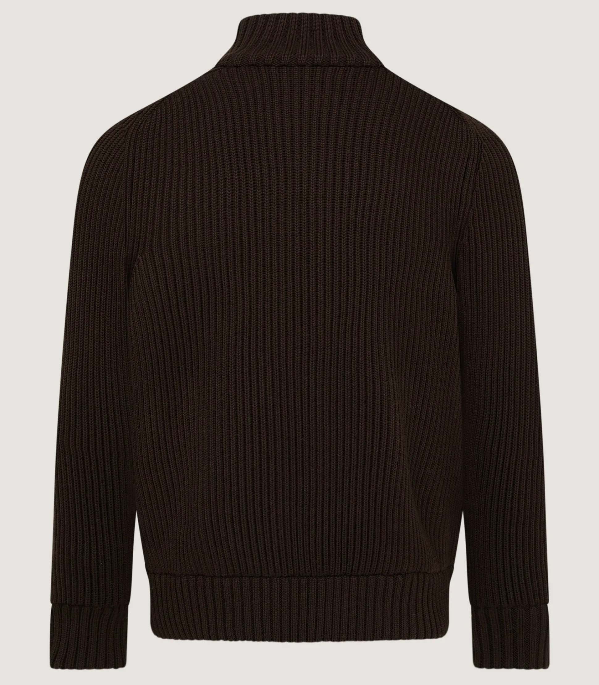 Purdey Men's York Suede Zip Front Knitted Cardigan in Chocolate