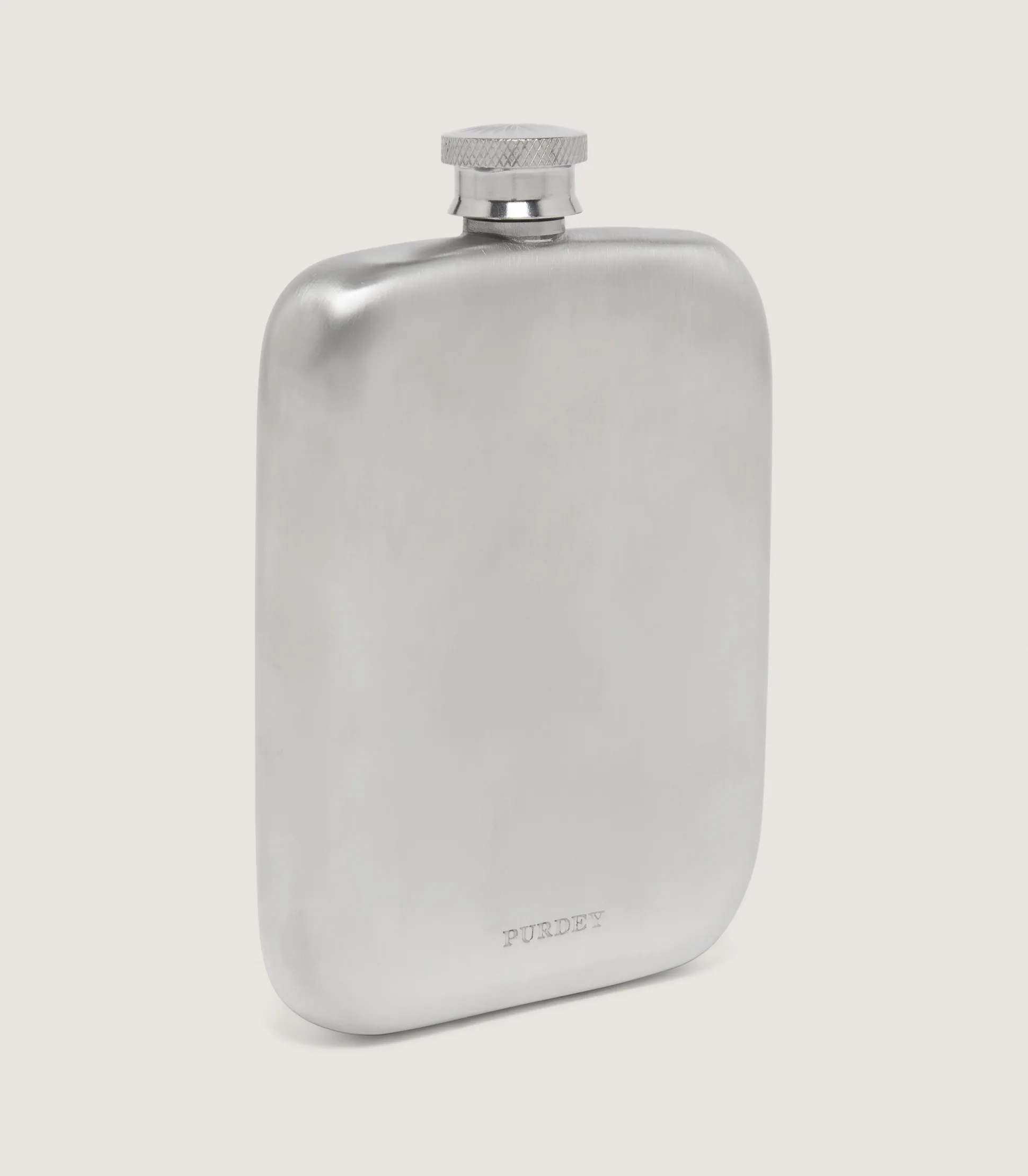 Purdey Square Pewter Flask In Pewter