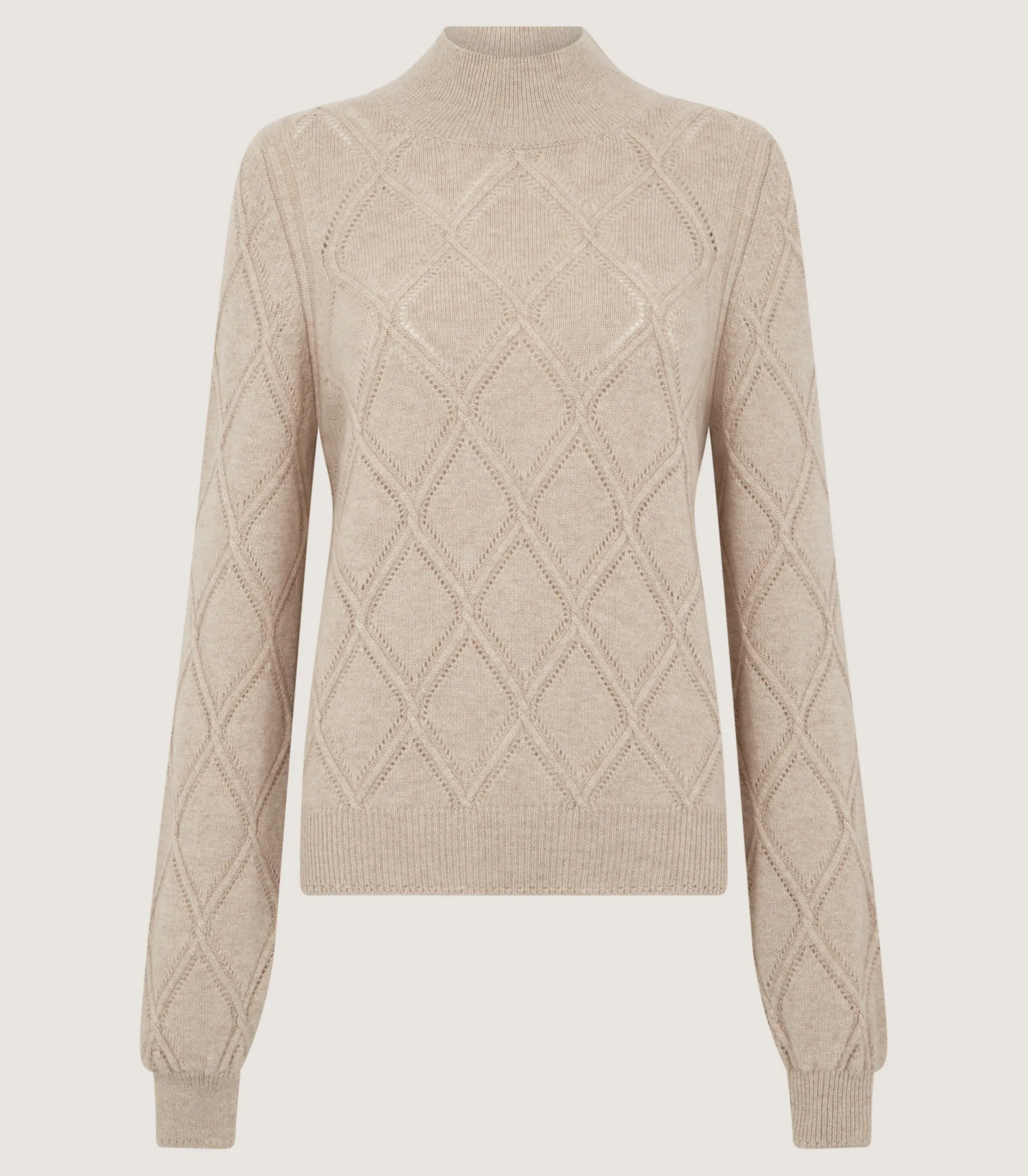 Women Purdey Women's Cashmere Cable Sweater in Oatmeal