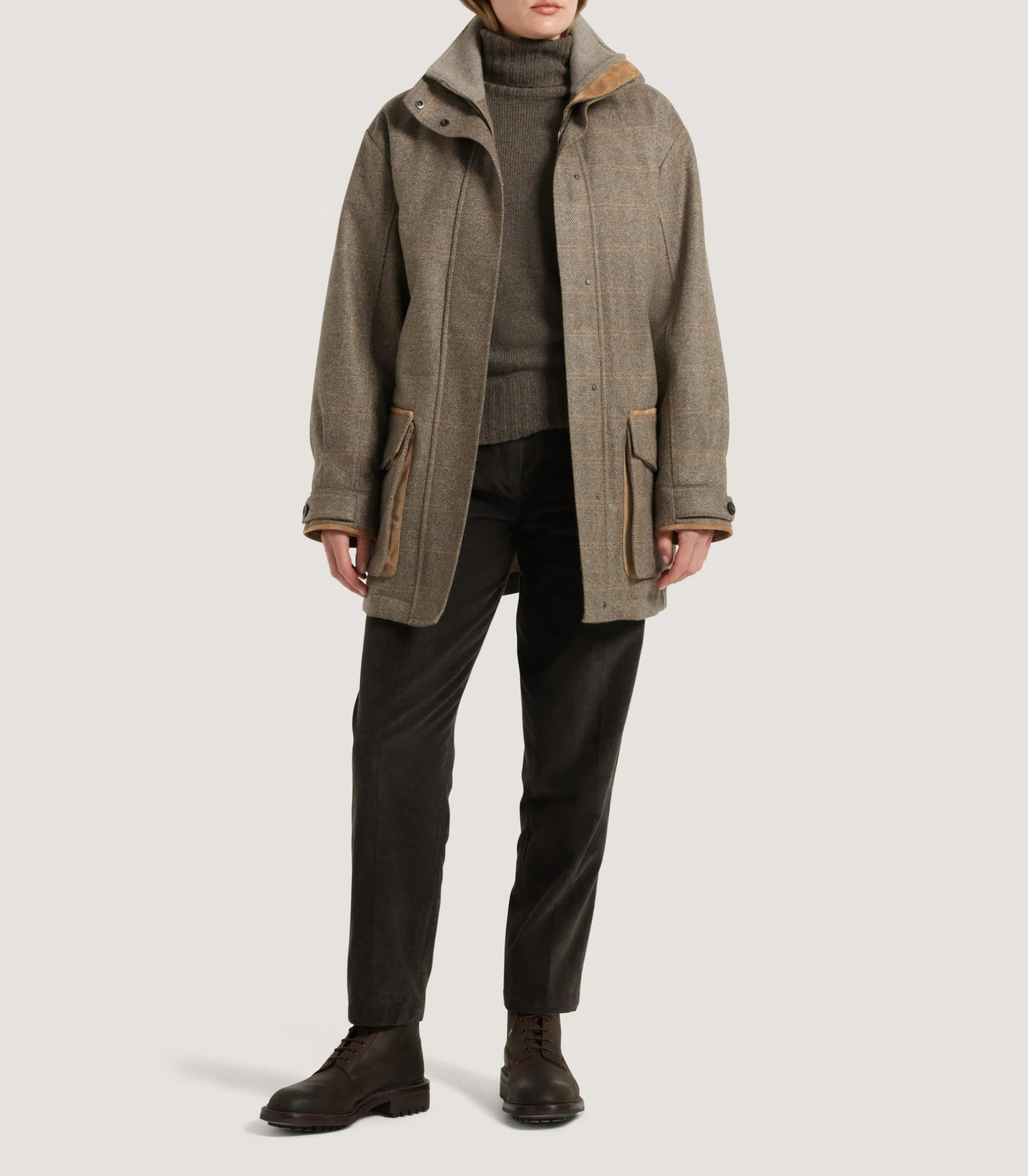 womens_cashmere_tweed_raglan_field_coat_in_brecbowie_5.webp Women Purdey Women's Cashmere Tweed Raglan Field Coat In Brecbowie