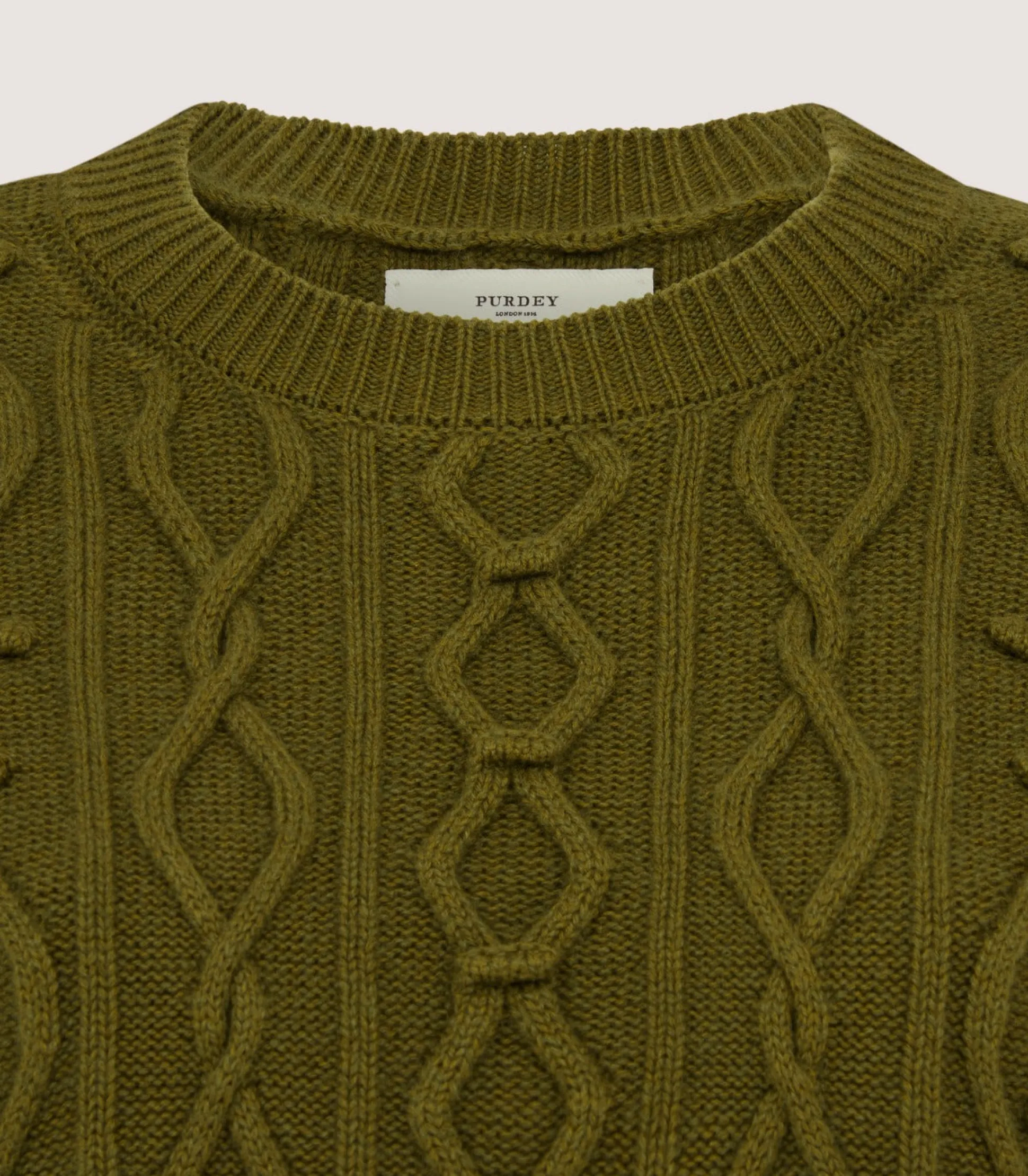 womens_cotton_cashmere_aran_crew_neck_tank_in_olive_3.webp Women Purdey Women's Cotton Cashmere Aran Crew Neck Tank in Olive