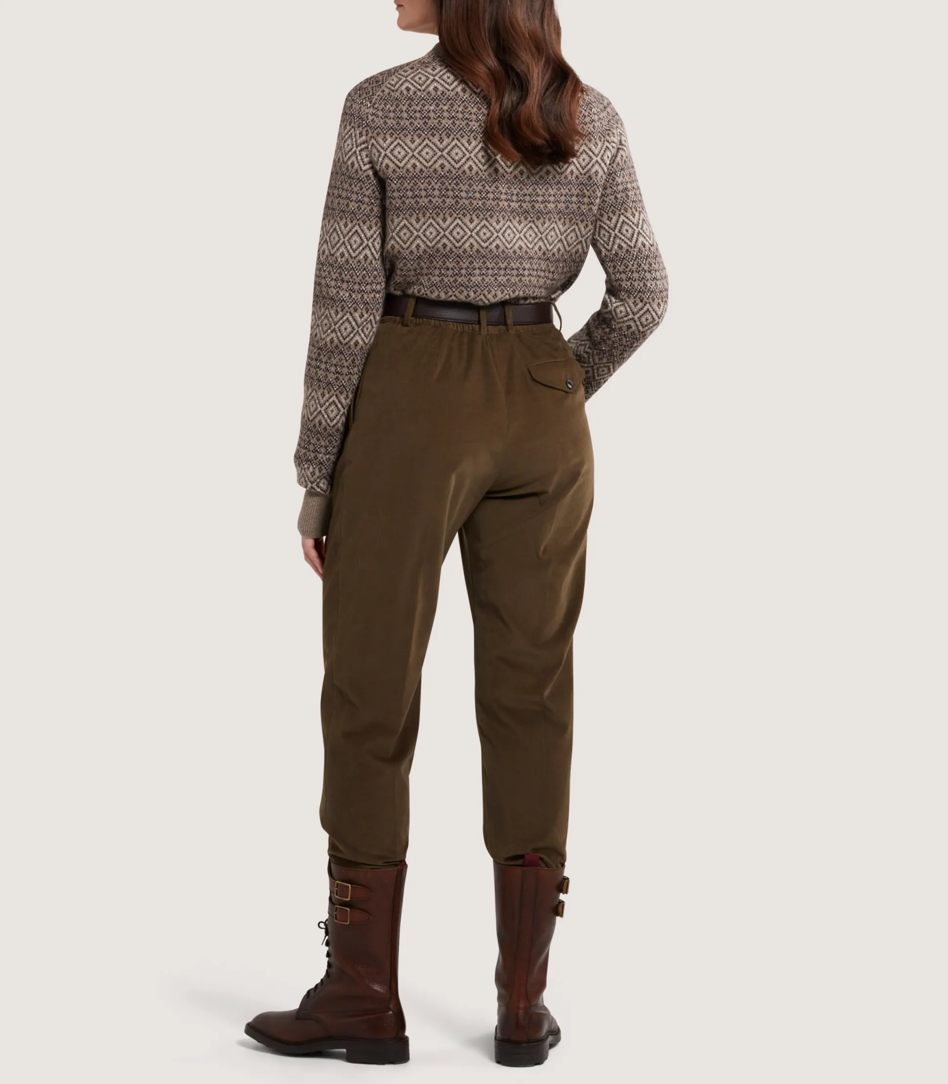womens_kirkstone_cashmere_fairisle_jumper_in_antler_3.webp Women Purdey Women's Kirkstone Cashmere Fairisle Jumper in Antler