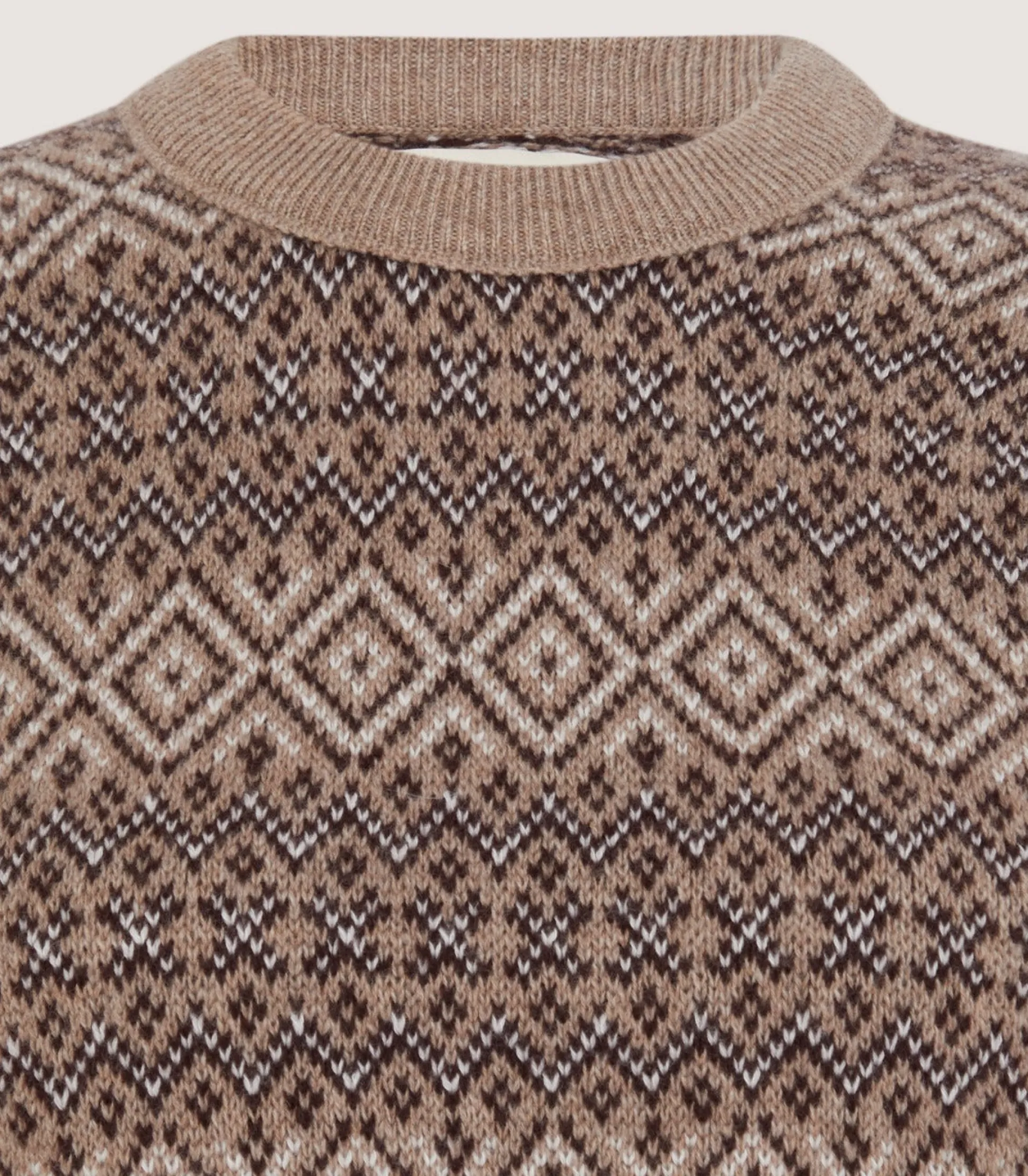 womens_kirkstone_cashmere_fairisle_jumper_in_antler_4.webp Women Purdey Women's Kirkstone Cashmere Fairisle Jumper in Antler