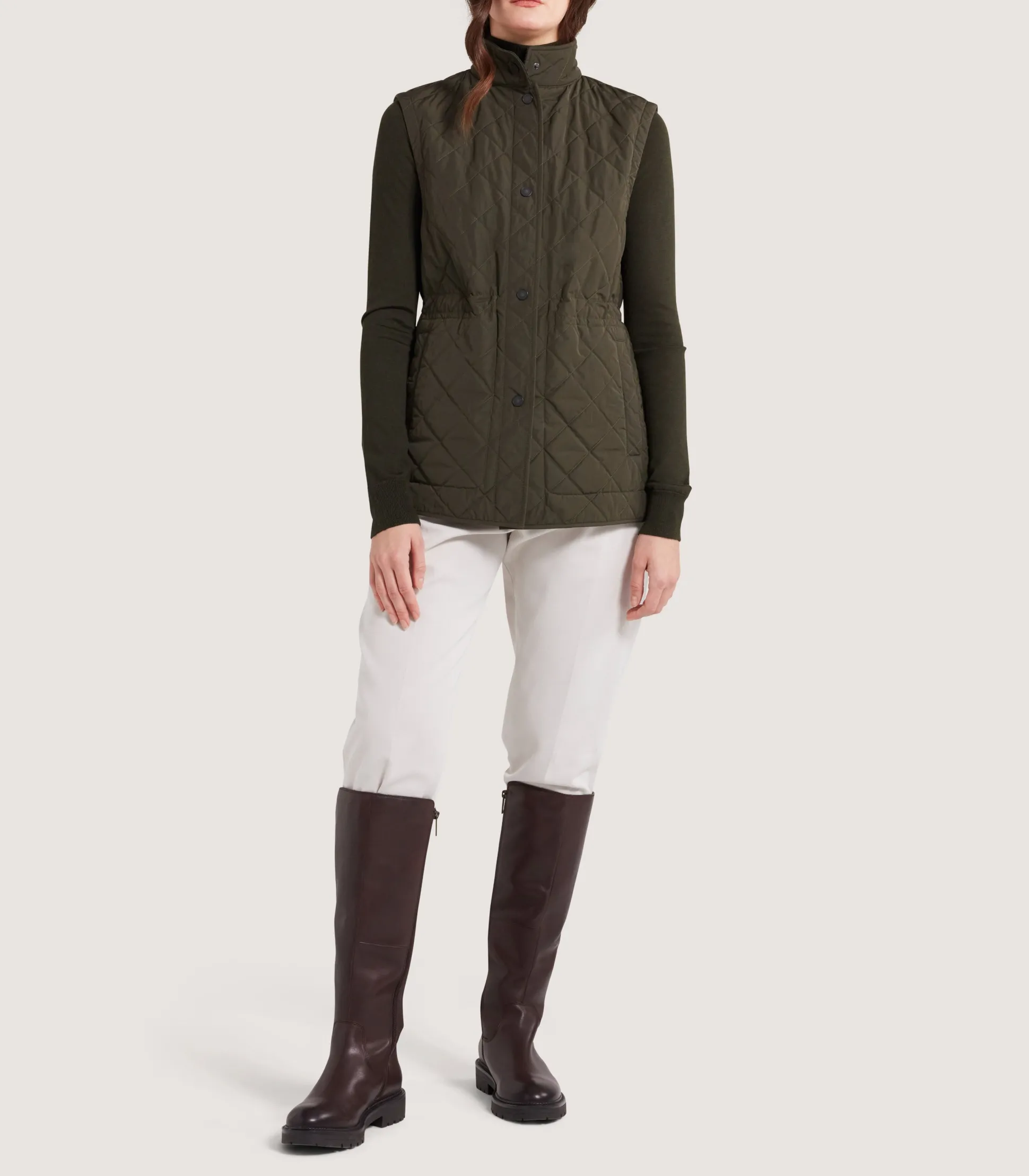 Women Purdey Women's Quilted Gilet in Dark Olive