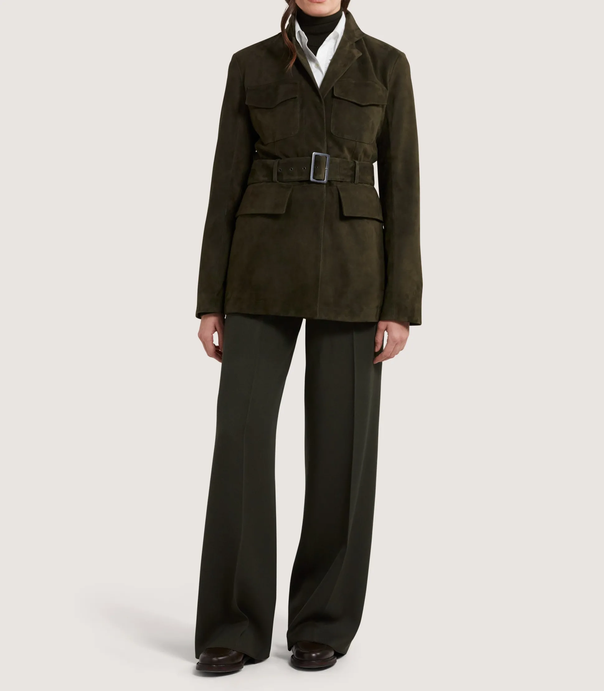 Women Purdey Women's Suede Wilton Jacket in Dark Olive