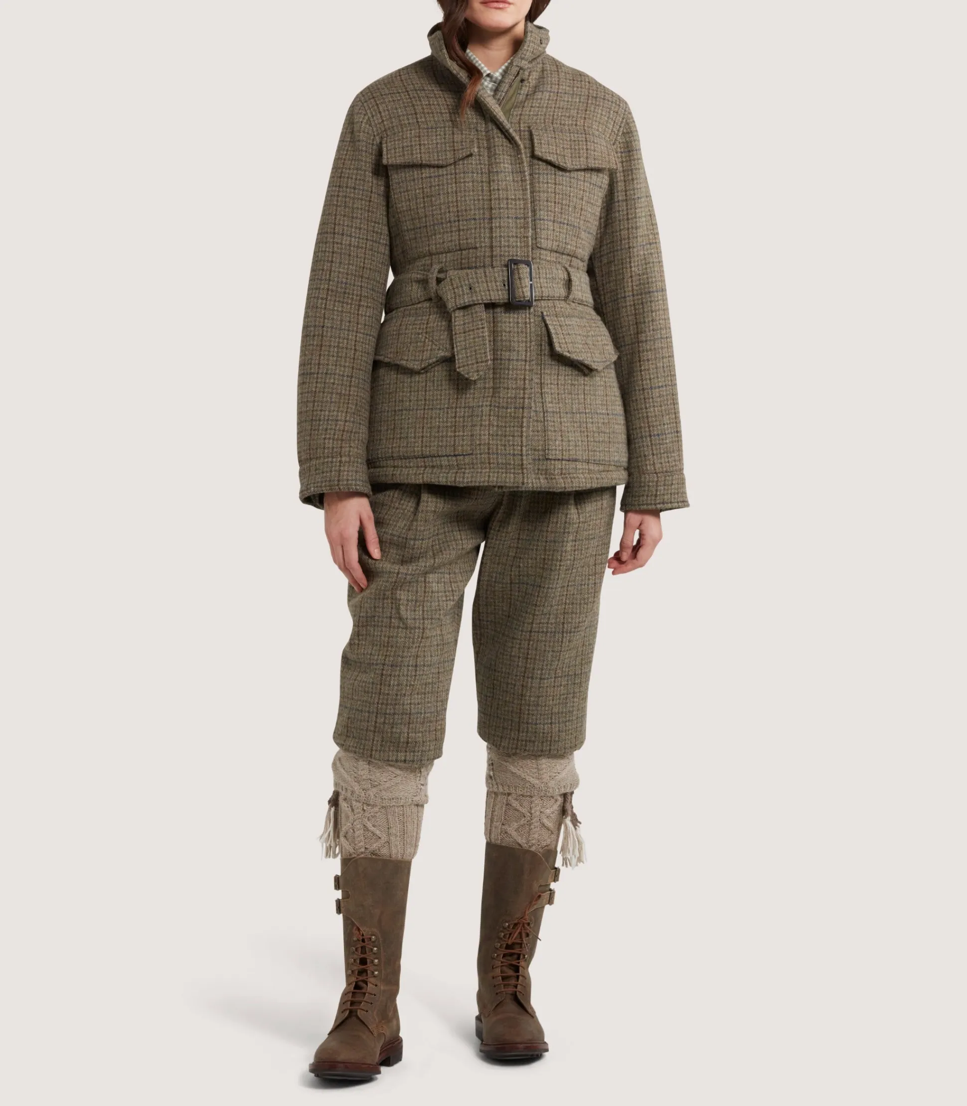 Women Purdey Women's Tweed Belted Jacket in Maree